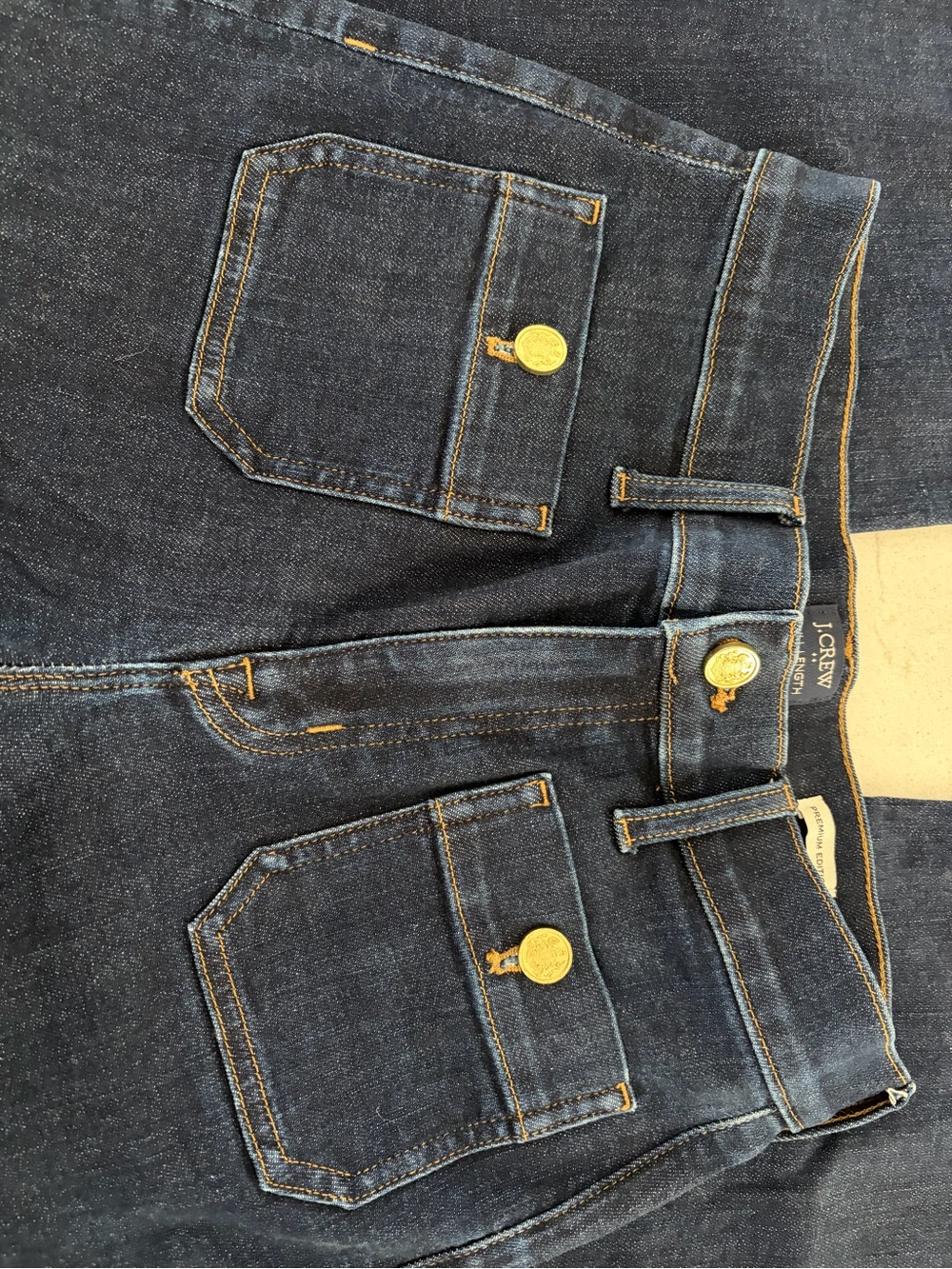 J. Crew Factory Slim Wide-Leg Sailor Jeans Gold Buttons All Day Stretch SZ 25 - Picture 5 of 12
